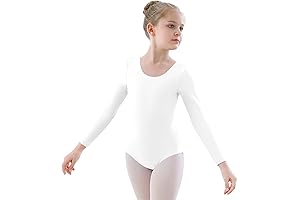 Girls White Long Sleeve Leotard Dance Costume