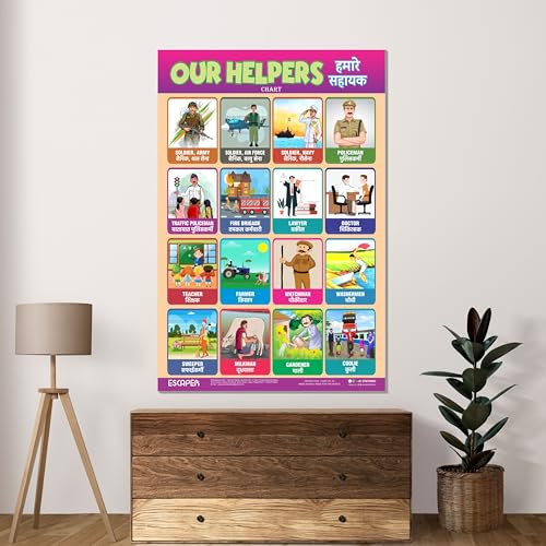 Image of ESCAPER Our Helpers Educational Charts for Kids, Charts for Kids Learning (11.5 x 17.5 inches), Kids Study Material, Kids Learning Books, Educational Posters