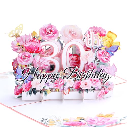 Carte 10 Ans De Mariage Ghope Carte D'anniversaire Pop-up 3D Pour 100 Ans Anniversaire - Carte De Vu0153ux Pop-up Avec Motif Fleur Pour Femme, Maman, Mère, épouse, Homme, Famille, Compagnon, Amis