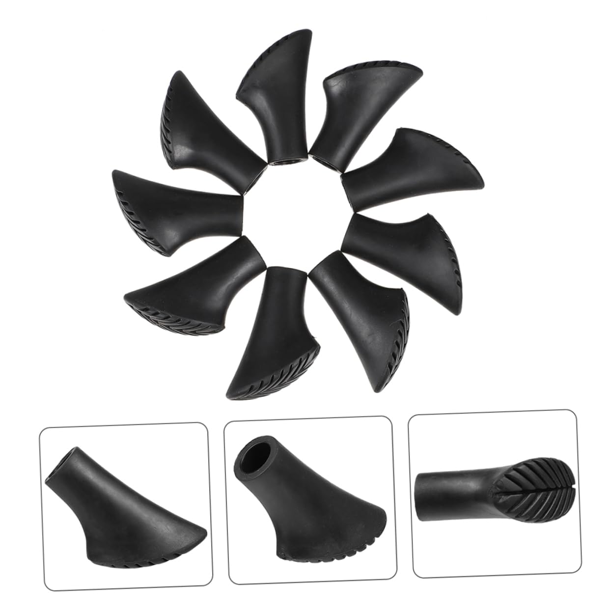 HANABASS 20Pcs Nonskid Cane Tips Durable Crutch Replacement Tips Slip Walking Pole Protectors for Hiking for Outdoor Activities Shock Absorbing