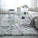 Produktbild Blivener Soft Touch Area Rug Bedroom Anti-Skid Yoga Carpet Shaggy Rugs Fluffy Motley Tie-dye Carpets Hellgrau 160 x 200 cm