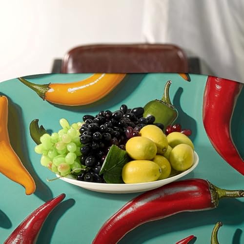 Nappe piment lin rectangulaire décoration table rustique résistante taches - 6