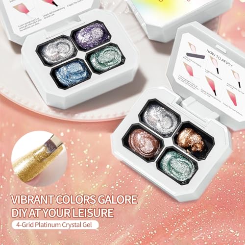 Set de 4 esmaltes en gel Ombre para uñas miniatura 5