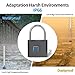 KENRONE Fingerprint Padlock with Emergency Key, IP66 Waterproof and Rustproof, Outdoor Indoor Universal Smart Lock for Warehouses, Gym, Schools, Homes, Office Cabinets