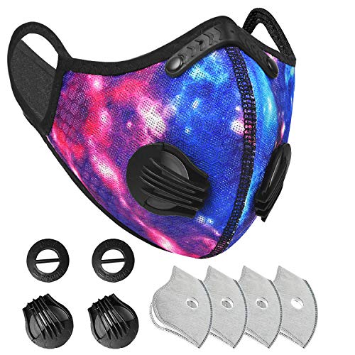 UTOTEBAG Breathable Face Cover with Valves Ventilated Sports Elevation Cover for Men Women Workout Exercise Training Gym, X-Large Size, Nebula