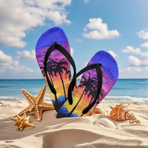 Boy Girls' Sandals Open Toe Slip On Summer Holiday Hawaiian Print Boys Thong Flip Flops4