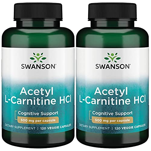 Swanson Amino Acid Acetyl L-Carnitine Hcl 500 Milligrams 120 Veg Capsules (2 Pack) #TOP7