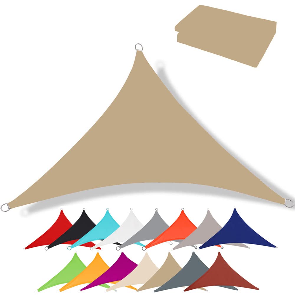 Voile d'ombrage triangulaire haute protection UV 95% et toile étanche sans couture