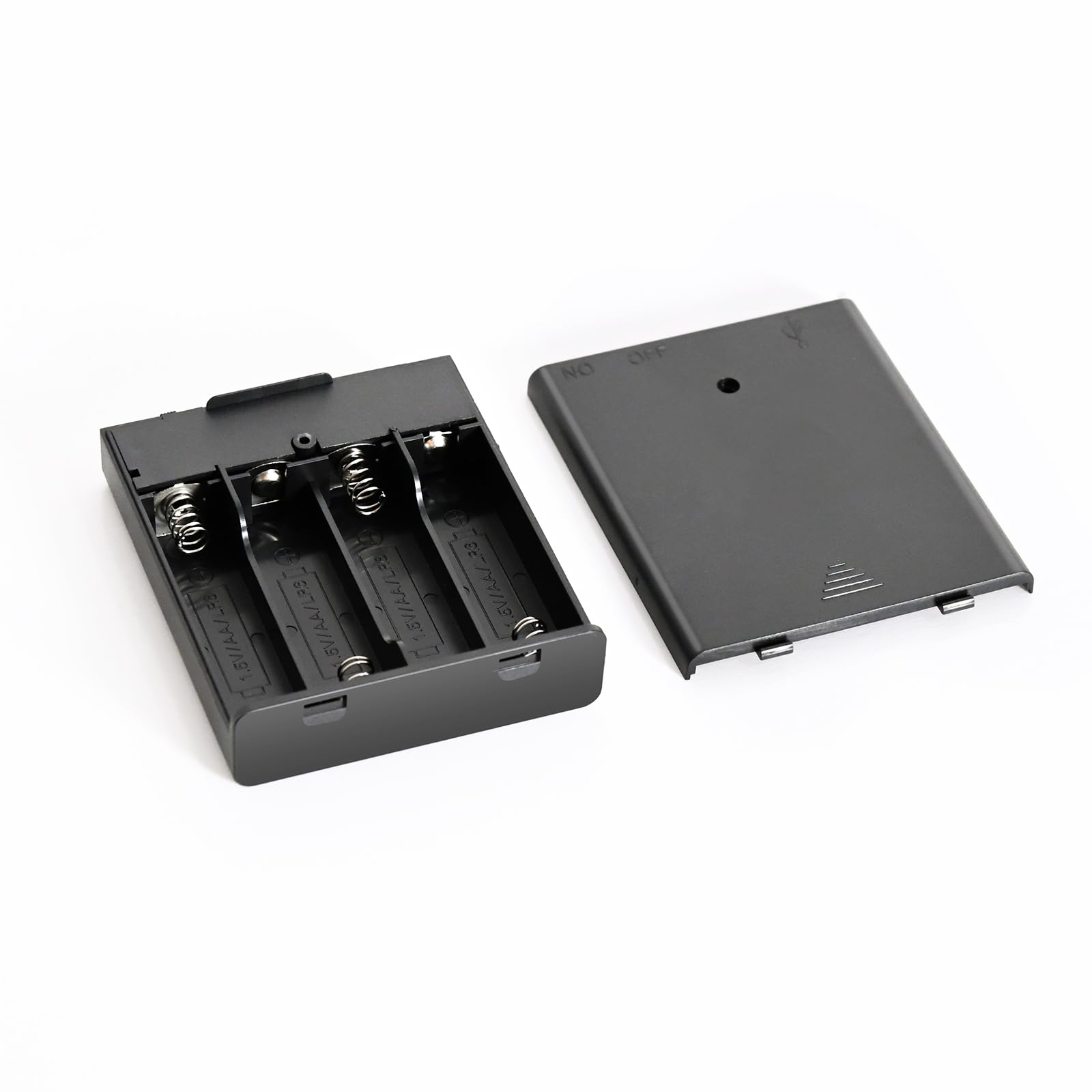 Cjgyz 4-AA Battery Holder with 5V USB Port, Portable Power Supply for LED Strip Lights and DIY Electronics Projects