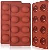 Newk 8 Holes Half Sphere Silicone Mold, 3 Packs 8-Cavity Half Sphere Mold for Making Chocolate Bomb, Cakes, Jelly, Pudding, Dome Mousse