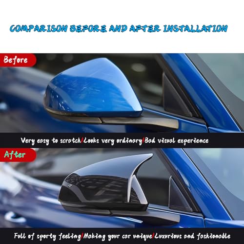 Blazeray ABS Rear View Side Mirror Cover Side Mirror Cap For Ford Mustang 2015-2025 GT/GT Premium/Ecoboost/Ecoboost Premium/V6(Not Fit for Mustang Mach-e) With Turn signal Light 2PCS(Glossy Black) by Blazeray - Used condition - Image 3
