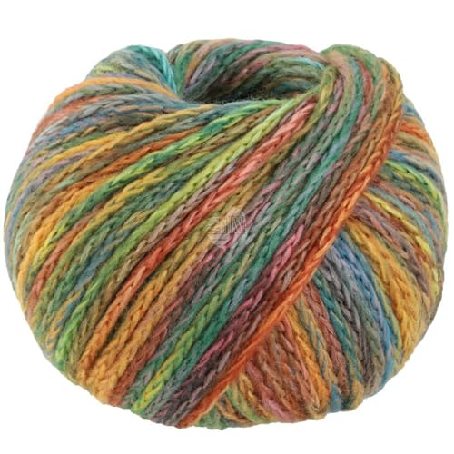 LANA GROSSA Cool Merino Big Color | Voluminöses Kettengarn aus klassischer Merinowolle | Handstrickgarn aus 90% Schurwolle & 10% Polyamid | 50g Wolle zum Stricken & Häkeln | 90m Garn FB 404