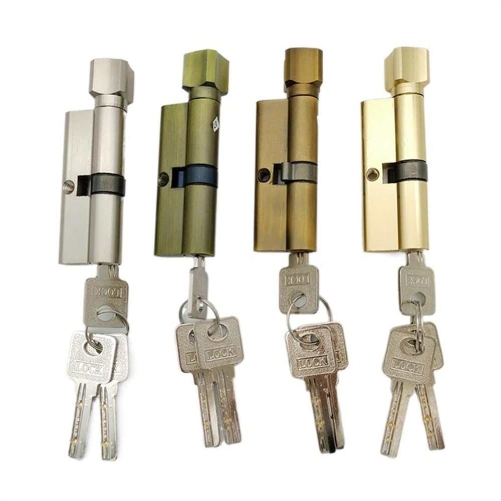 Barrel Lock 1 Pcs Door Lock 70mm 3 Copper Keys Aluminium Cylinders Home Security Anti Snap Drill(Silver)