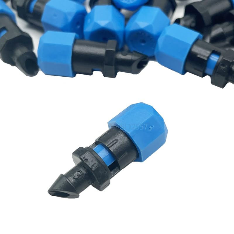 500 Pack Drip Irrigation Plastic Big Flux 0-260L Agricultural Adjustable Water Dripper,180 Degree Full Circle Pattern Water Flow Drip Emitter Micro Drip Irrigation Sprinklers for Home Garden Lawn