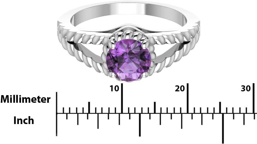 925 Real Sterling Silver Round Cut Prong Gemstone Women Fine Ring - Image 5