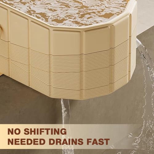 Image of HANNEA Bath Tub for Adult for Bathroom Easy Folding Sitting Spa Warm & Cool Portable Bathtub for Cold Water Therapy and Spa Thermal Ice Bath Tub for Adults PVC Sitting Bucket with Drainage Pipe