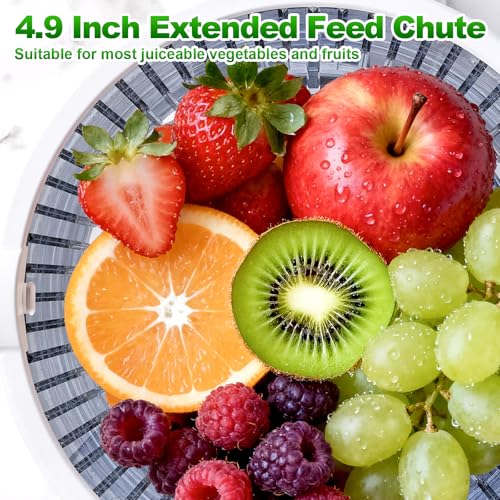 Image of Masticating Juicer Attachment for KitchenAid Stand Mixer | 4.9 inch Large Feed Chute Fit Whole Vegetables & Fruits, Slow Cold Press Juicer Includes 2 * 32oz Capacity Cups