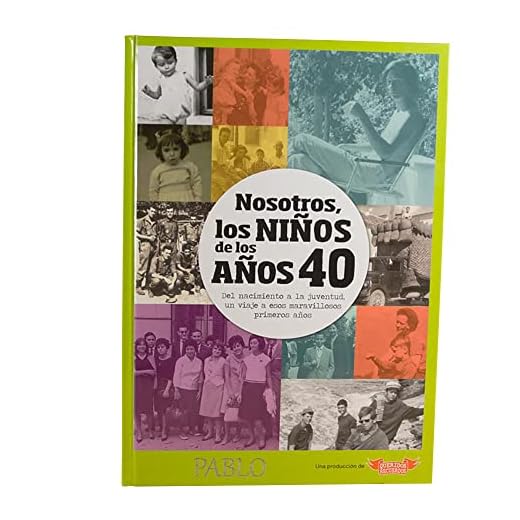 Calledelregalo Libro de recuerdos 'Nosotros, los niños de los años 40 personalizado con nombre grabado en la portada del libro, el regalo ideal para 80 cumpleaños