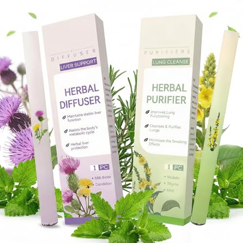 2 PCS Herbal Diffuser Pen Quit Smoking, Upgraded Mullein Diffuser Pen with Mullein, Mint Extracts,...