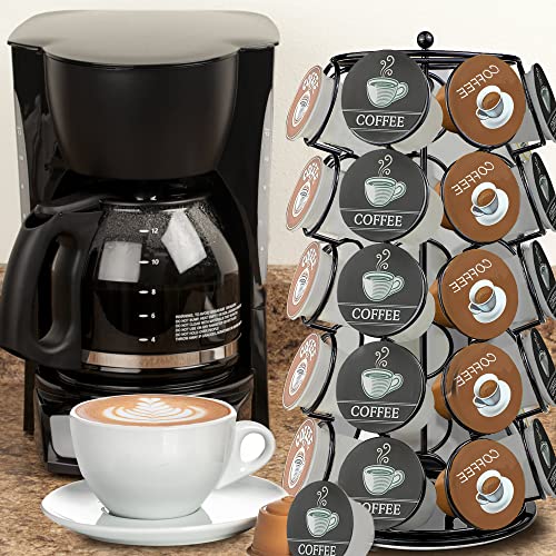 Bofoho Coffee Pod Carousel 35 Pack Storage 360 Degree Powerful Rotating Turntable K Cup Coffee Pod Holder Modern Chrome Design Home Kitchen Or Office Pantry Counter Storage Black Organizer #TOP5
