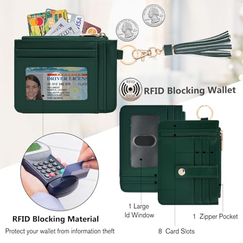 Image of KNGITRYI Wristlet Wallet for Women,RFID Keychain Wallet with Beaded Strap