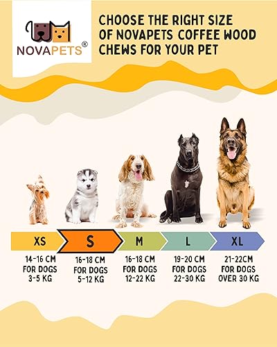 NOVAPETS Coffee Wood Dog Chew Stick for Small Dogs - Natural Dental Chewing Toy - Pack of 2 Size S, S (Pack of 2) - Image 2