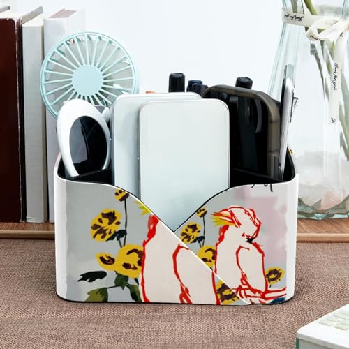 Porte-stylos perroquet rectangulaire à double compartiment pour bureau
