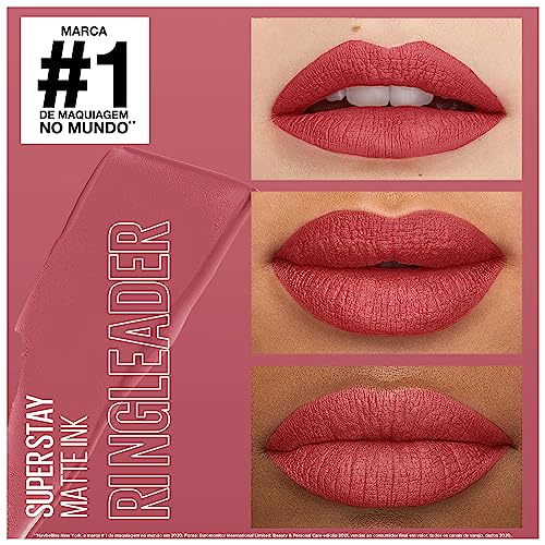 Maybelline NY Batom Líquido Matte Ink SuperStay Longa Duração 175 Ringleader, 5ml