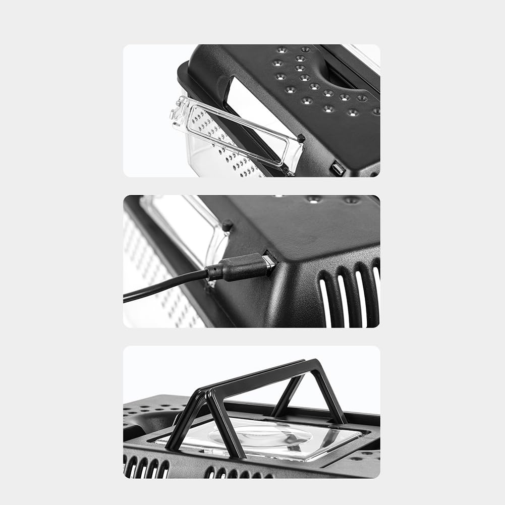 Caja Transporte Reptiles Diseño de Luz Incorporada - Portátil Caja de Alimentación de Reptiles y Anfibios 31,5 x 22 x 12,5 cm - Terrario de Plástico Transparente