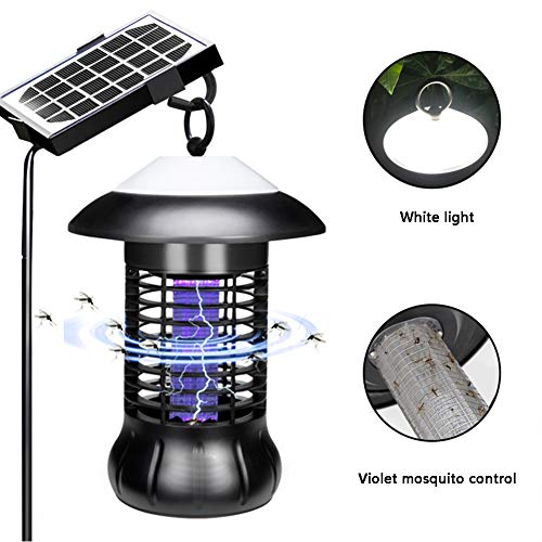Preisvergleich Produktbild HDJLI Solar Fly Killer Lamp, Wiederaufladbare UV-Insektenvernichter-Zapper-Catcher-... Fliegenwespe Landwirtschaftliche Rasen-Campinglaterne Für Den Innenküchengarten