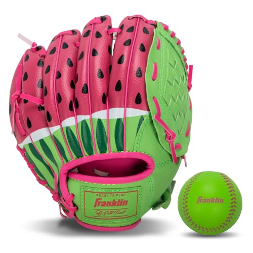 Franklin Sports RTP Kids Teeball Glove + Ball Set - 9.0 Inch - Watermelon
