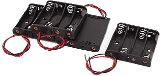 New Lon0167 4 Pcs Battery Cell Case Non-cover 4 x 1.5V AAA Black Plastic Dual Wire(4 PC-Batteriefach nicht abdeckbar 4 x 1.5V AAA schwarzer Kunststoffdraht