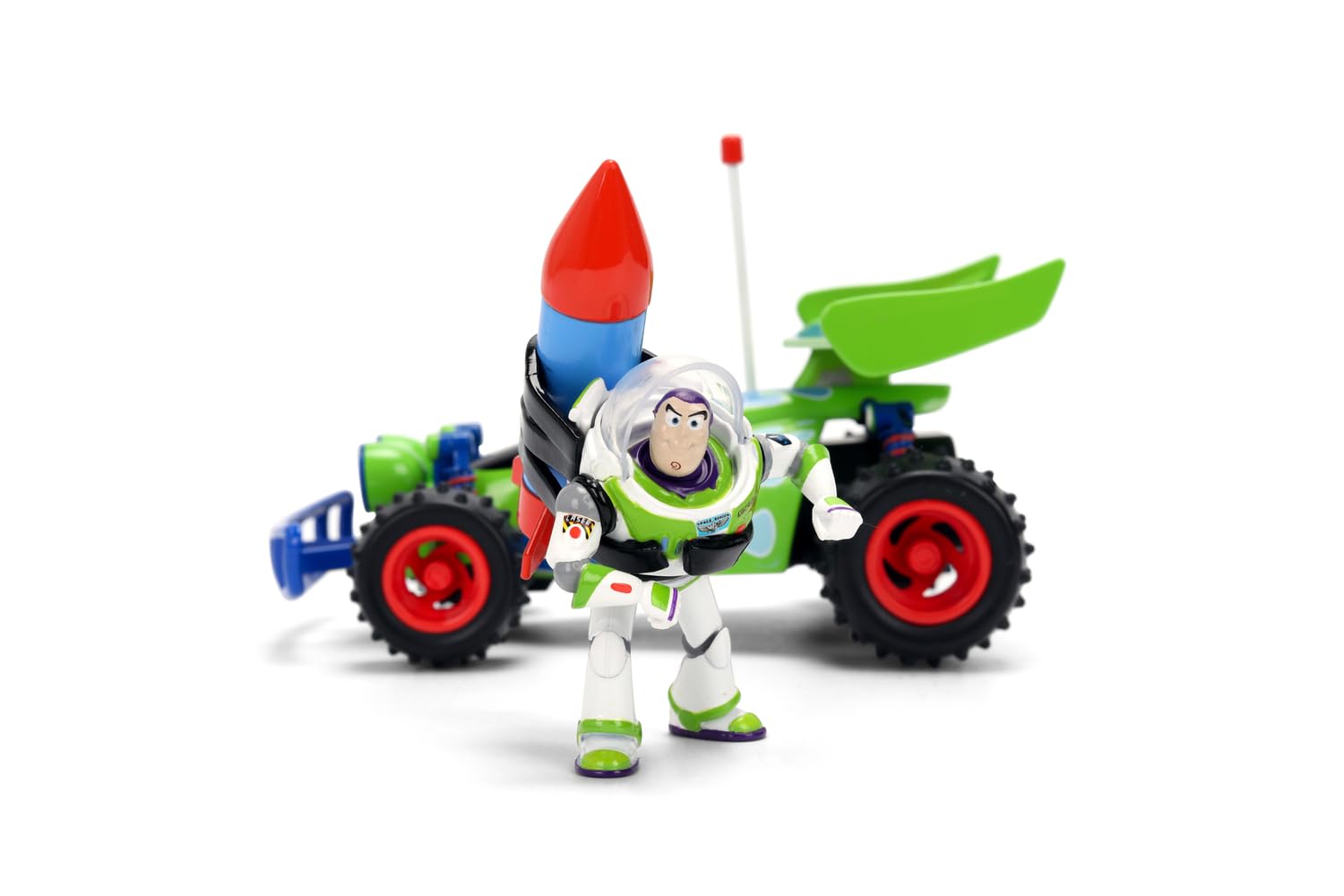 Jada Toys Toy Story Buggy z Buzz Lightyear (ok. 19 cm) – model samochodu i figurka kolekcjonerska z metalu w skali 1:24, bogaty w szczegóły zestaw zabawek, dla fanów i dzieci od 8 lat