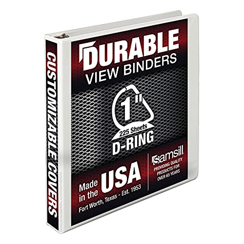 Image of Samsill Durable 1 inch 3 Ring Binder, D Ring Binder, 100% Recycled Chipboard, White, Pallet of 576 Binders in 24 Cartons