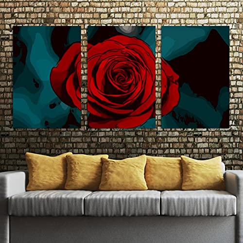 Peinture rose fleur sur toile tendue avec châssis de qualité - 5