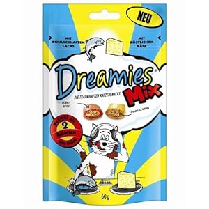 Dreamies Katzensnack Mix mit Lachs und Käse 6er Pack (6 x 60g)