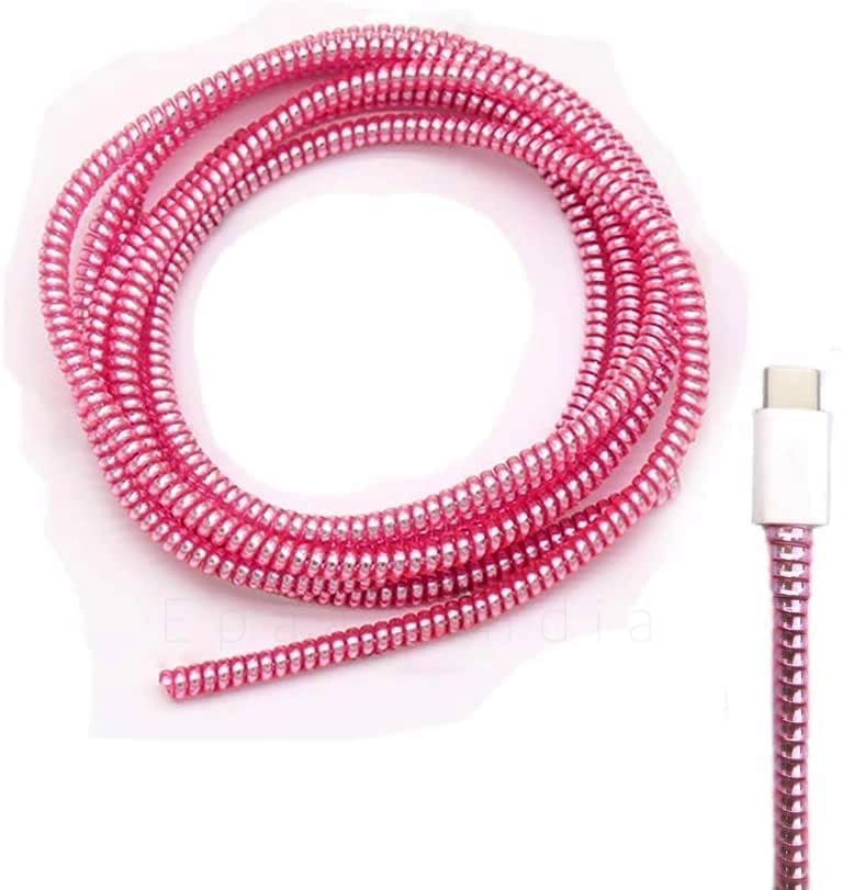 Epaal Spiral Metallic Color (2 Pcs) 1.2 Meters Each-Full Size Cable Cord Charger Protector Winder for iPhone & Android USB Charging Cables, Earphones, Lightning Cable (Pink) (B0CDX33DFM) Amazon Price History, Amazon Price Tracker