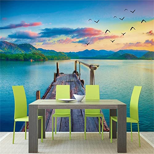 3D Geese Sea Scenery Wall Murals, Mediterranean Landscape Photos Mural Wallpaper, Wall Stickers High Resolution Smooth Apply To Company Sofa Wall（59"W X 39.4"H） #TOP1
