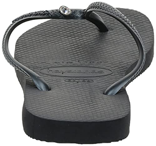 Havaianas Slim Crystal Glamour Sw Black Rubber Sandal - 7M / 6M