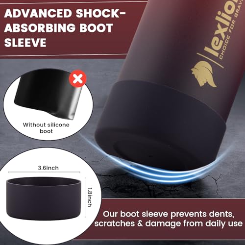 Tea Infuser Bottle - Fruit Infuser Water Bottle 32 Oz, Triple Walled Insulated Stainless Steel Bottle, Thermal Leaf Infuser, Silicone Sleeve, Cleaning Brush, 3 Lids Leakproof, Metal Mug Gallon - Image 6