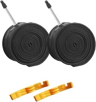 Pack of 2 Mountain Bike Bicycle Inner Tube 26x1.9/2.125 F/V48mm Presta Valve Compatible with 26 x 1.9 26 x 2.0 26 x 2.10 26 x 2.125 Mountain Bike Tire with 2 Bike Tire Levers