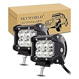 SKYWORLD Focos LED Tractor, 4 pulgadas 18W Spot Trabajo Led Coches LED luces de trabajo Pods todoterreno barra para Moto Camión Tractor 4WD coche ATV SUV UTV Barco 12V 24V - 2pcs