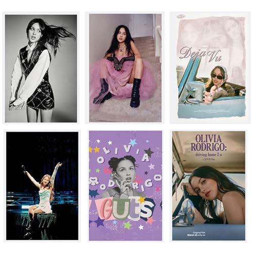 BDSHUNBF Juego de 6 Pósteres Portada de Álbum de Música Olivia, Póster de...