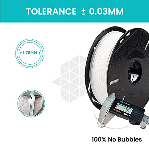Image of Tesseract Premium PLA + 1.75mm 3D Printing Filament | Dimensional Accuracy + /- 0.03mm | Compatible with Most FDM Printers | 1 KG 3D Printer Filament - PLA Silk White (Quantity 1)