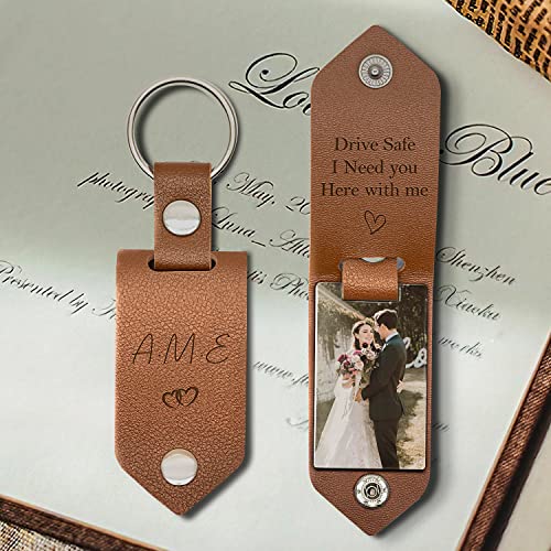 Culivis Personalized Photo Keychain -Customize Unique Leather Keychain With Photo Laser Engraved Keychains With Picture Leather For Men Man Accessory Unique Photo Keychains For Man For Him For Men #TOP3