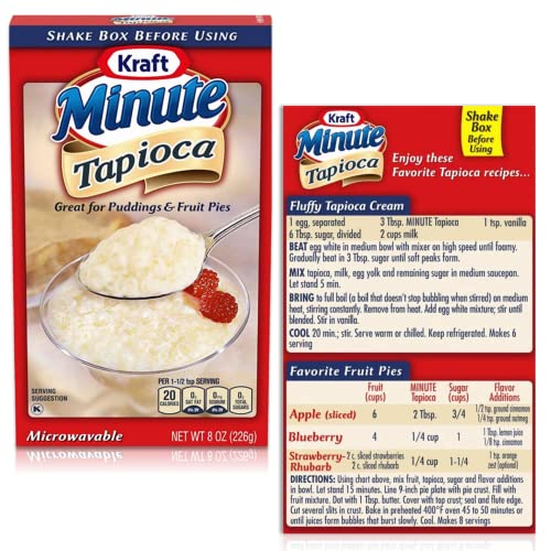 Minute Tapioca Bundle. Includes One Kraft Minute Tapioca 8 Oz Box! Kraft Minute Tapioca Is A Quick Cook Tapioca Perfect For Pudding And Fruit Pie! Comes With A Bellatavo Fridge Magnet! #TOP1