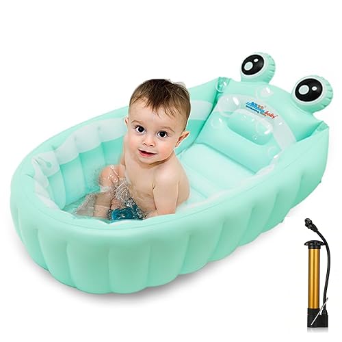 Bañera inflable para bebé, asiento de bañera para recién nacido, piscina antideslizante para sentarse, ducha plegable para niños pequeños, baño de