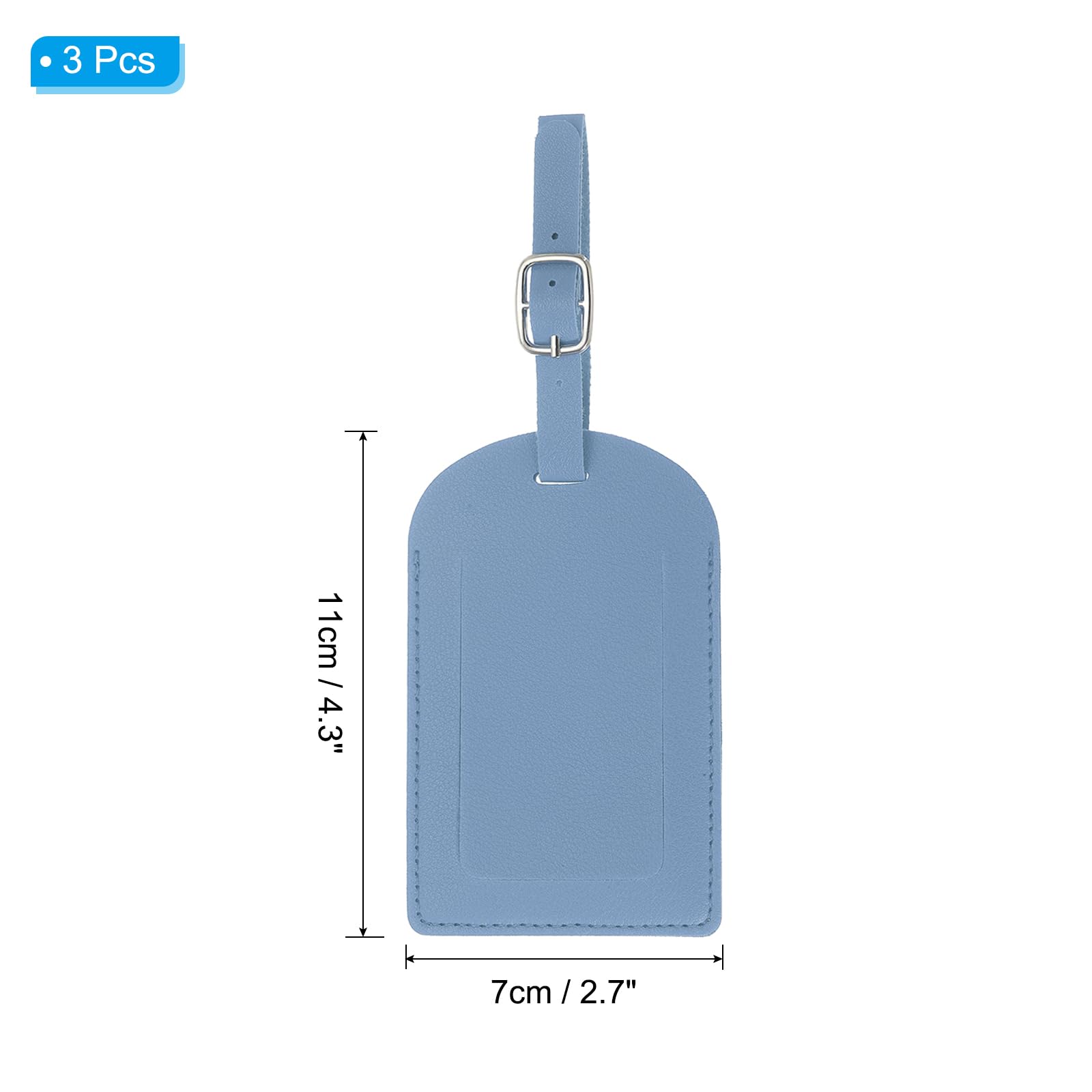 50 étiquettes Pour Bagage En Cuir PU - Carte 70x110mm, Sangle 22cm - Bleu Foncé, étanche, Réglable - 6