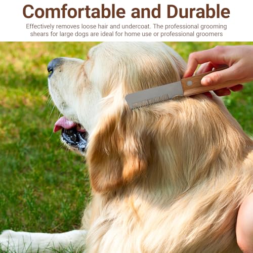Hunde Trimmmesser für Stumpf Hundes Rauhaardackel Dackel Fein Deckhaar Terrier, Trimmkamm Hund mit Holzgriff, Deckhaar Trimm Messer, Abisoliermesser Ergonomisches Unterwoll Geschliffenem Edelstahl