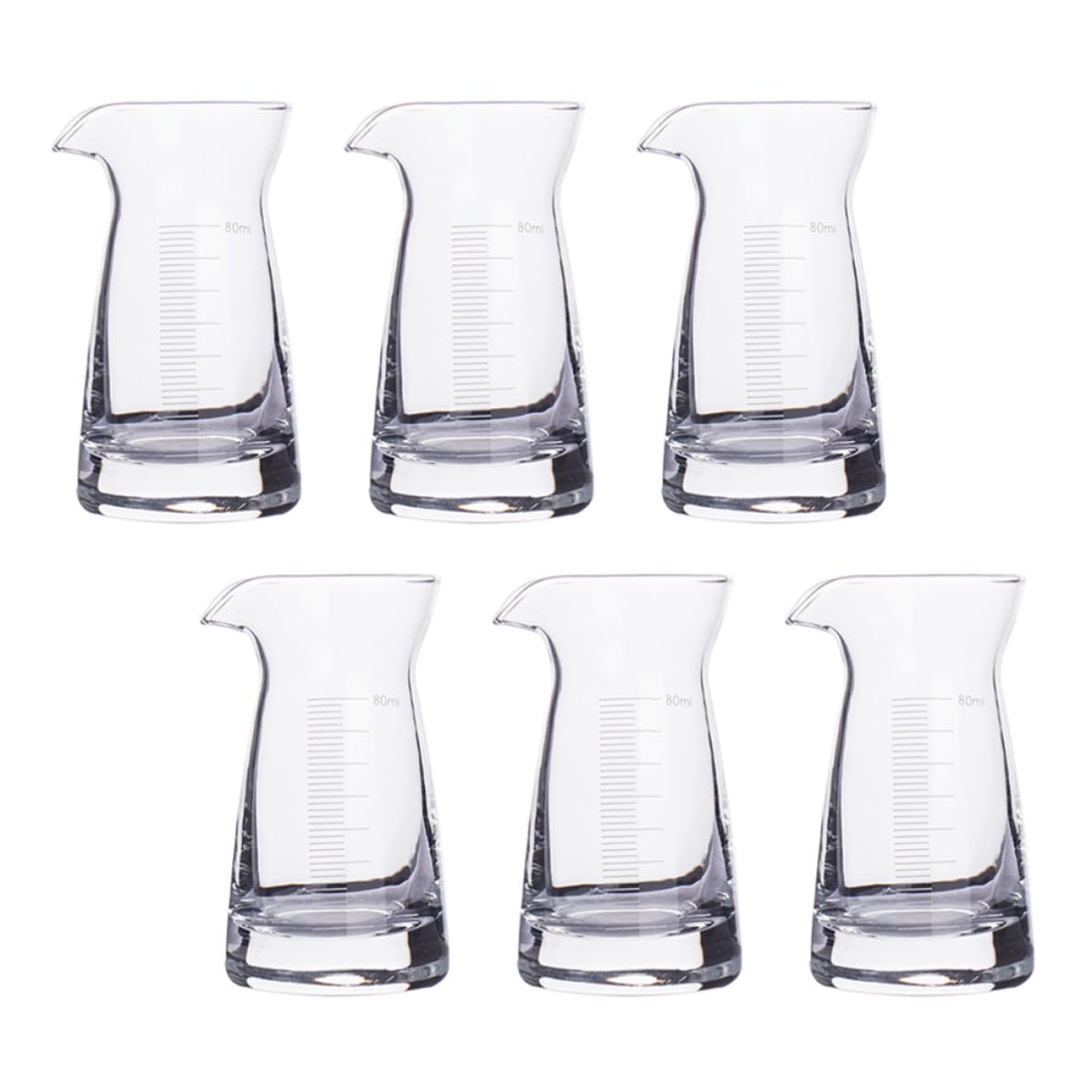 Didiseaon Set 6 Pezzi Misurini per Cocktail in Vetro da 80ml Graduazione, Misurazione Accurata e Resistente, per Casa e Feste